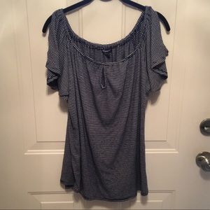 Lane Bryant striped off shoulder top